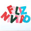 Banderin letras Feliz Navidad rojo y aqua