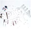 Banderín plateado Space Party