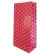 Bolsa con base lunares negros (fondo rojo) 10u