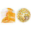 Burbuja transparente con confetti mini dorado