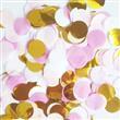 Confetti met dorado, tissue blanco y rosa