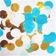 Confetti met dorado, tissue blanco y celeste
