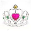 Corona princesa diamantes corazon fucsia y esmeraldas