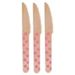 Cubierto bambu. Cuchillo lunares rosa 10u