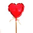 Mini globos corazon rojos con palitos y cinta 3u