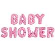 Globos frase Baby Shower fucsia corazones