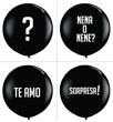 Globo negro latex gigante con vinilo y confetti 1u Pers