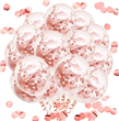 Globos transp. confetti rose gold 6u