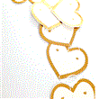 Guirnalda corazones blancos tira con dorado