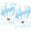 Invitación Globo aeroestatico blue. Pers
