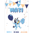 Invitación Bluey/amigos. Pers