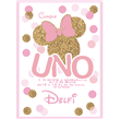 Invitación Minnie oro Mod 1 Pers