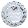 Plato redondo chico met plateado zig zag 10u