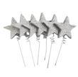 Pinches gibré estrellas plateadas 6u