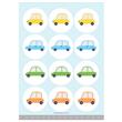 Stickers plancha redondas Autitos 12s