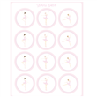 Stickers plancha redondas Bailarina 12s 1u