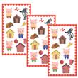 Stickers en planchitas Los tres chanchitos 6u