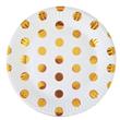 Plato redondo chico met redondo dorado lunares 10u