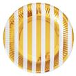 Plato redondo met dorado rayas 10u
