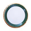 Plato redondo chico met borde verde y dorado 6u