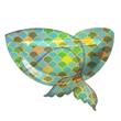 Plato forma cola de sirena metal 6u