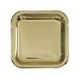 Plato cuadrado chico liso dorado 10u