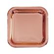 Plato cuadrado chico liso Rose Gold 10u