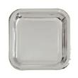 Plato cuadrado chico liso plateado 10u