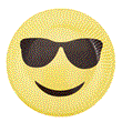 Plato redondo emoji con anteojos 10u