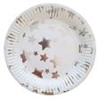 Plato redondo chico met plateado estrellas 10u
