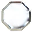 Plato flat octogonal met plateado 10u