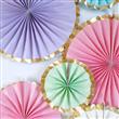 Rosetas Set con borde dorado pastel 6u