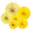 Rosetas Set rayas y lunares amarillo 6u