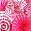 Rosetas set rayas y lunares fucsia y blanco
