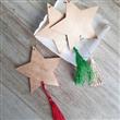 Set adornos estrellas dorados con borlas 3u