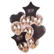 Globos Set Negros y transp con confetti coraz y estrella x10