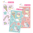 Stickers en planchitas Baby Unicorn 6u
