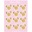 Stickers plancha Minnie Oro 12s 1u