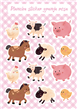 Stickers plancha Granja Rosa 12s 1u