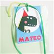 Tarjetitas dobles con cinta Baby Dino 16u Pers