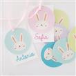 Tarjetitas dobles con cinta Conejitos 16u Pers