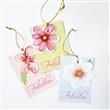Tarjetitas dobles e hilo Flower 16u Pers