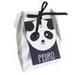 Tarjetitas dobles con cinta Panda (celeste/rosa) 16u Pers