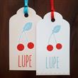 Tarjetas largas con cinta Cerezas 20u Pers