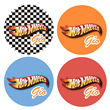 Tarjetitas redondas Hot Wheels 20u Pers