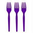 Cubierto plástico. Tenedor violeta grande 10u