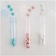 Tubo transparentes plásticos 6u (celeste, rosa)
