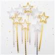 Varitas de estrellas chicas plateadas y doradas 12u