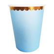 Vaso liso borde met onditas celeste 10u