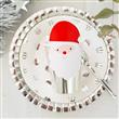 Vasos aplique Papa Noel plateados 6u